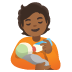 person feeding baby, medium-dark skin tone